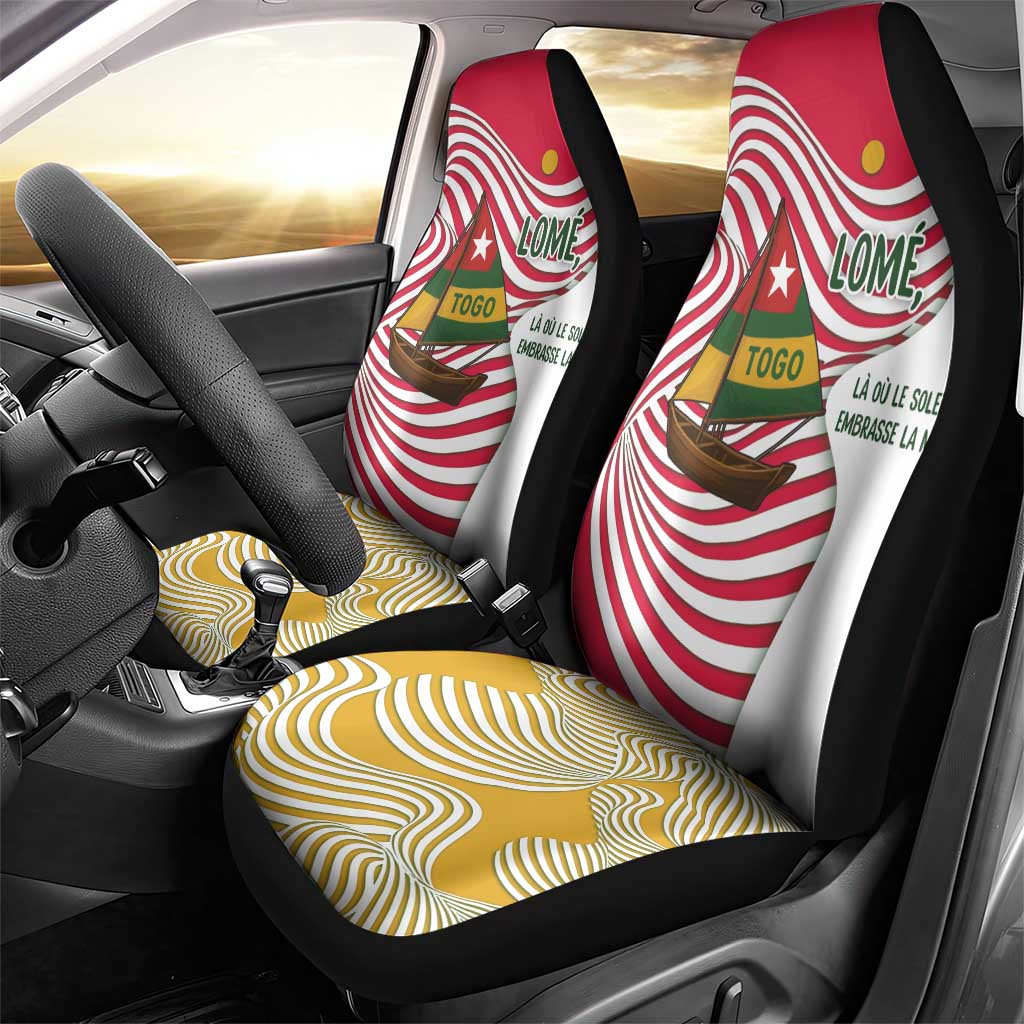 Lome Togo Car Seat Cover - Sailboat and Sunset – Where the Sun Kisses the Sea