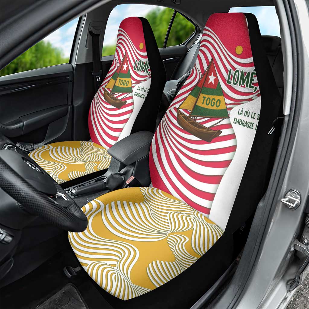 Lome Togo Car Seat Cover - Sailboat and Sunset – Where the Sun Kisses the Sea