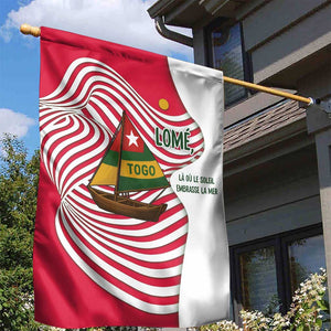 Lome Togo Garden Flag - Sailboat and Sunset – Where the Sun Kisses the Sea