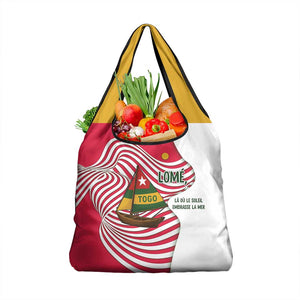 Lome Togo Grocery Bag - Sailboat and Sunset – Where the Sun Kisses the Sea