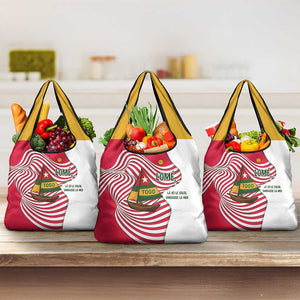 Lome Togo Grocery Bag - Sailboat and Sunset – Where the Sun Kisses the Sea
