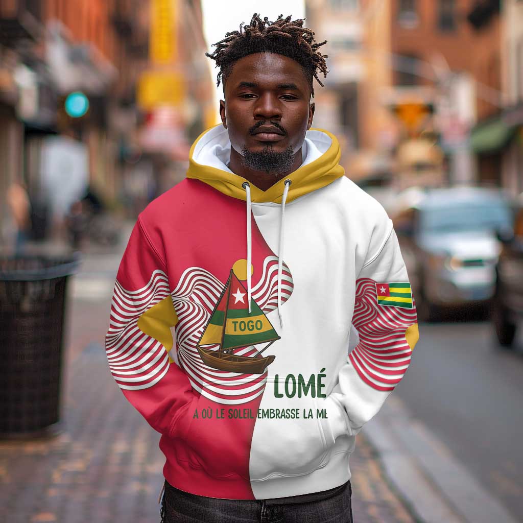 Lome Togo Hoodie - Sailboat and Sunset – Where the Sun Kisses the Sea