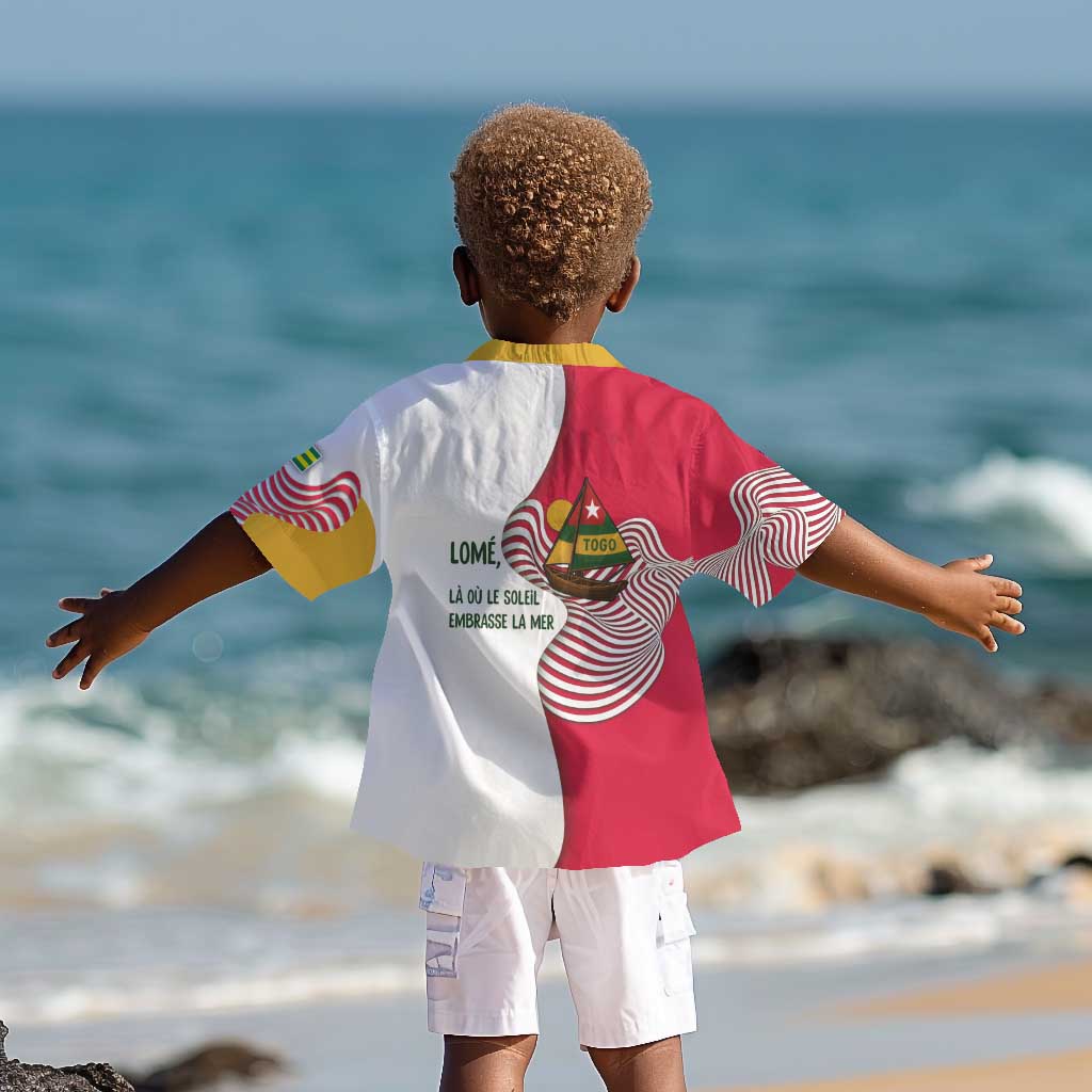 Lome Togo Kid Hawaiian Shirt - Sailboat and Sunset – Where the Sun Kisses the Sea