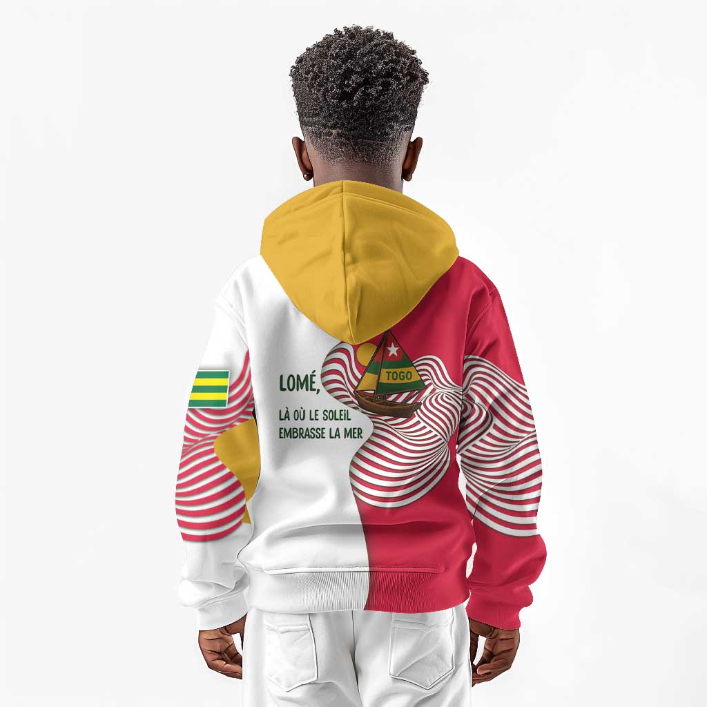 Lome Togo Kid Hoodie - Sailboat and Sunset – Where the Sun Kisses the Sea