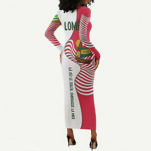 Lome Togo Long Sleeve Bodycon Dress - Sailboat and Sunset – Where the Sun Kisses the Sea