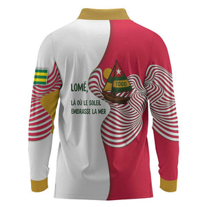 Lome Togo Long Sleeve Polo Shirt - Sailboat and Sunset – Where the Sun Kisses the Sea