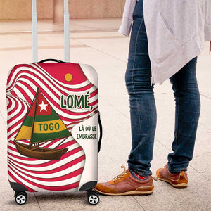 Lome Togo Luggage Cover - Sailboat and Sunset – Where the Sun Kisses the Sea