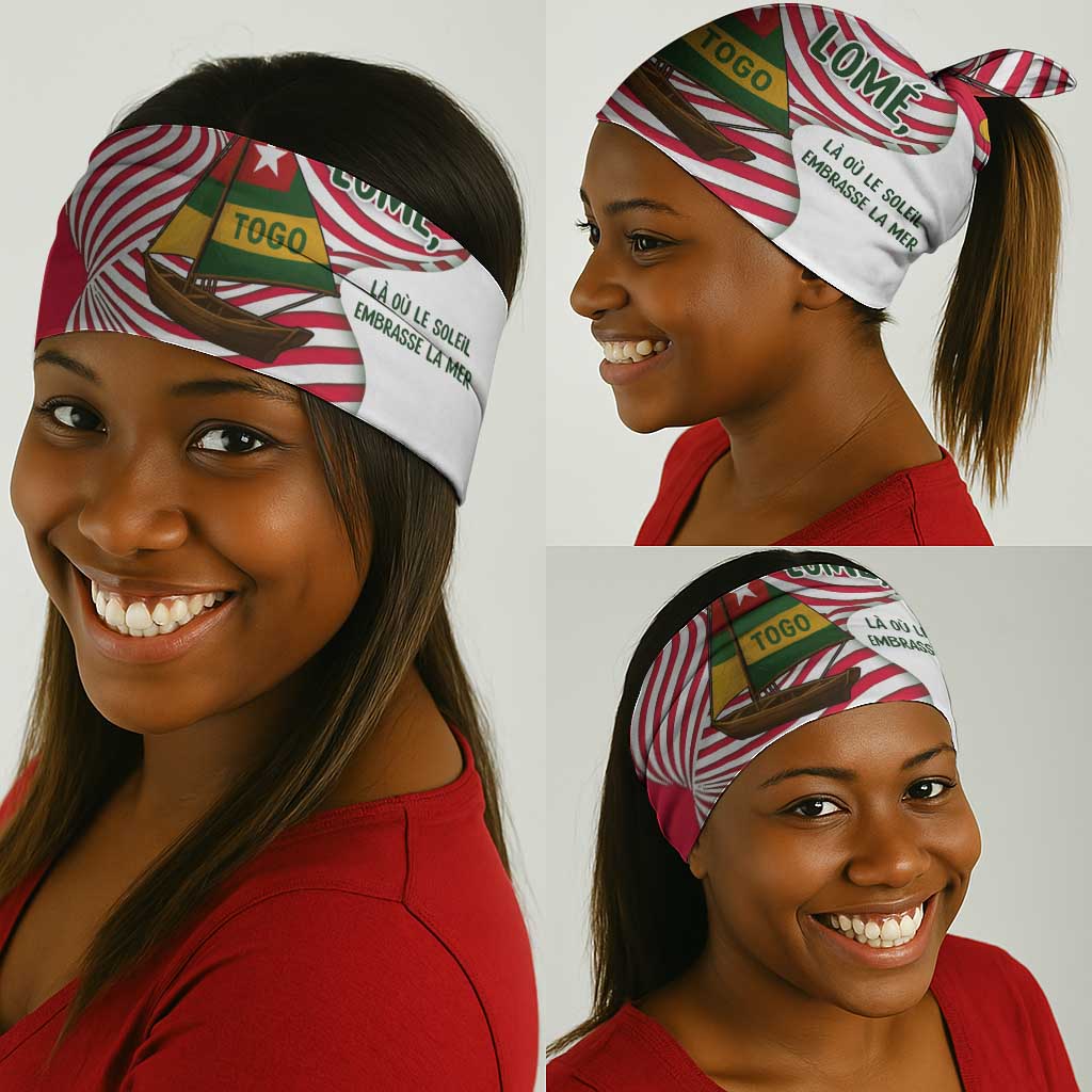 Lome Togo Neck Gaiter - Sailboat and Sunset – Where the Sun Kisses the Sea - African Pride
