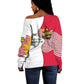 Lome Togo Off Shoulder Sweater - Sailboat and Sunset – Where the Sun Kisses the Sea