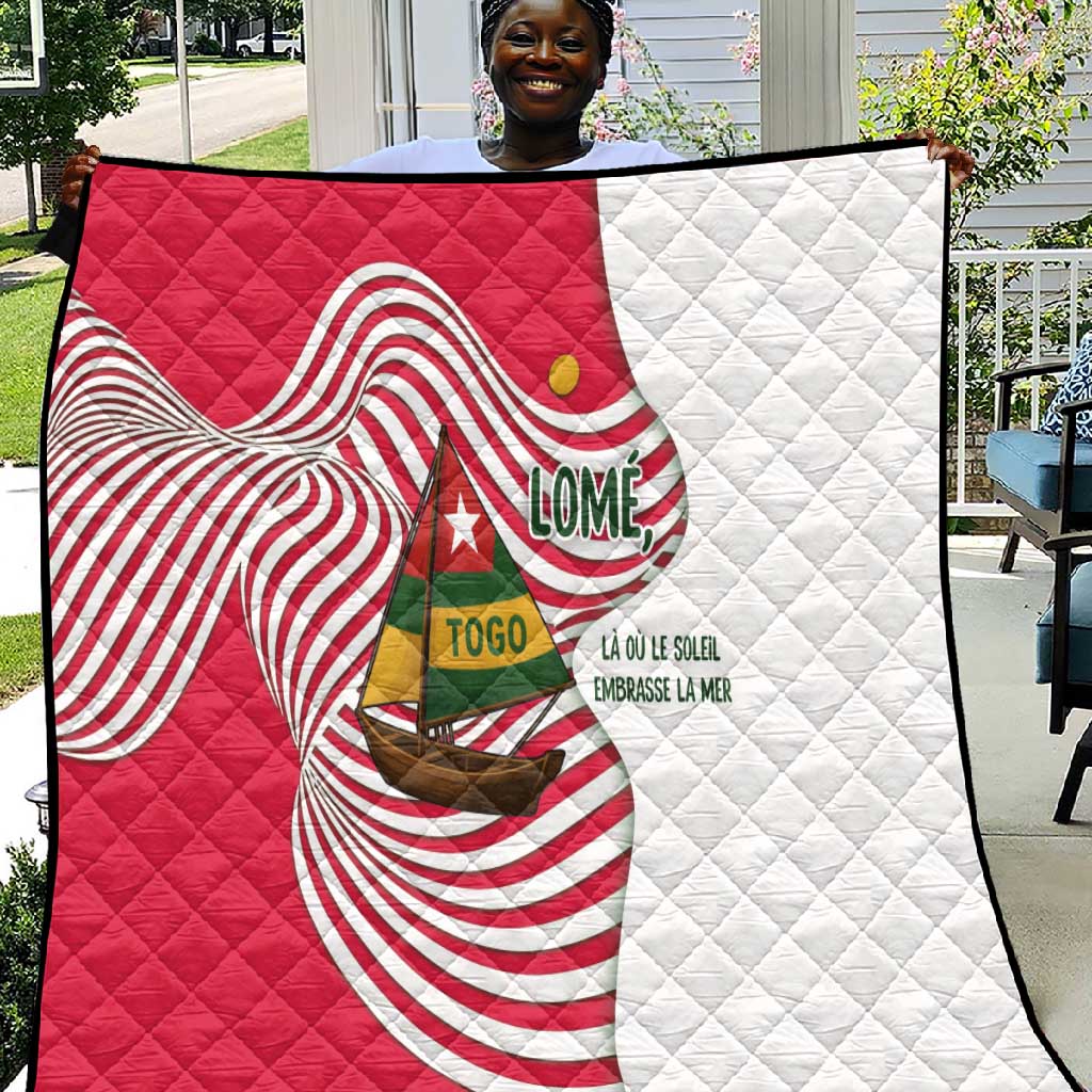 Lome Togo Quilt - Sailboat and Sunset – Where the Sun Kisses the Sea