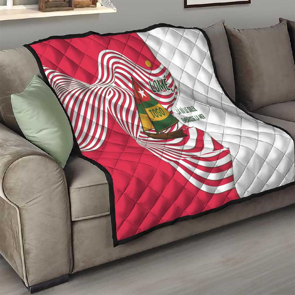 Lome Togo Quilt - Sailboat and Sunset – Where the Sun Kisses the Sea