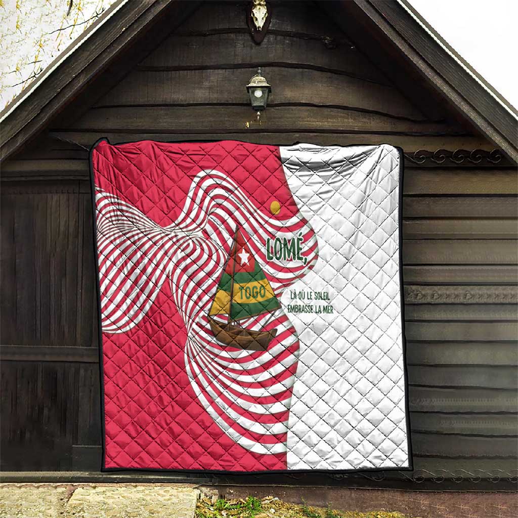 Lome Togo Quilt - Sailboat and Sunset – Where the Sun Kisses the Sea