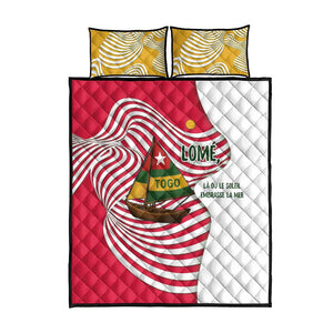 Lome Togo Quilt Bed Set - Sailboat and Sunset – Where the Sun Kisses the Sea