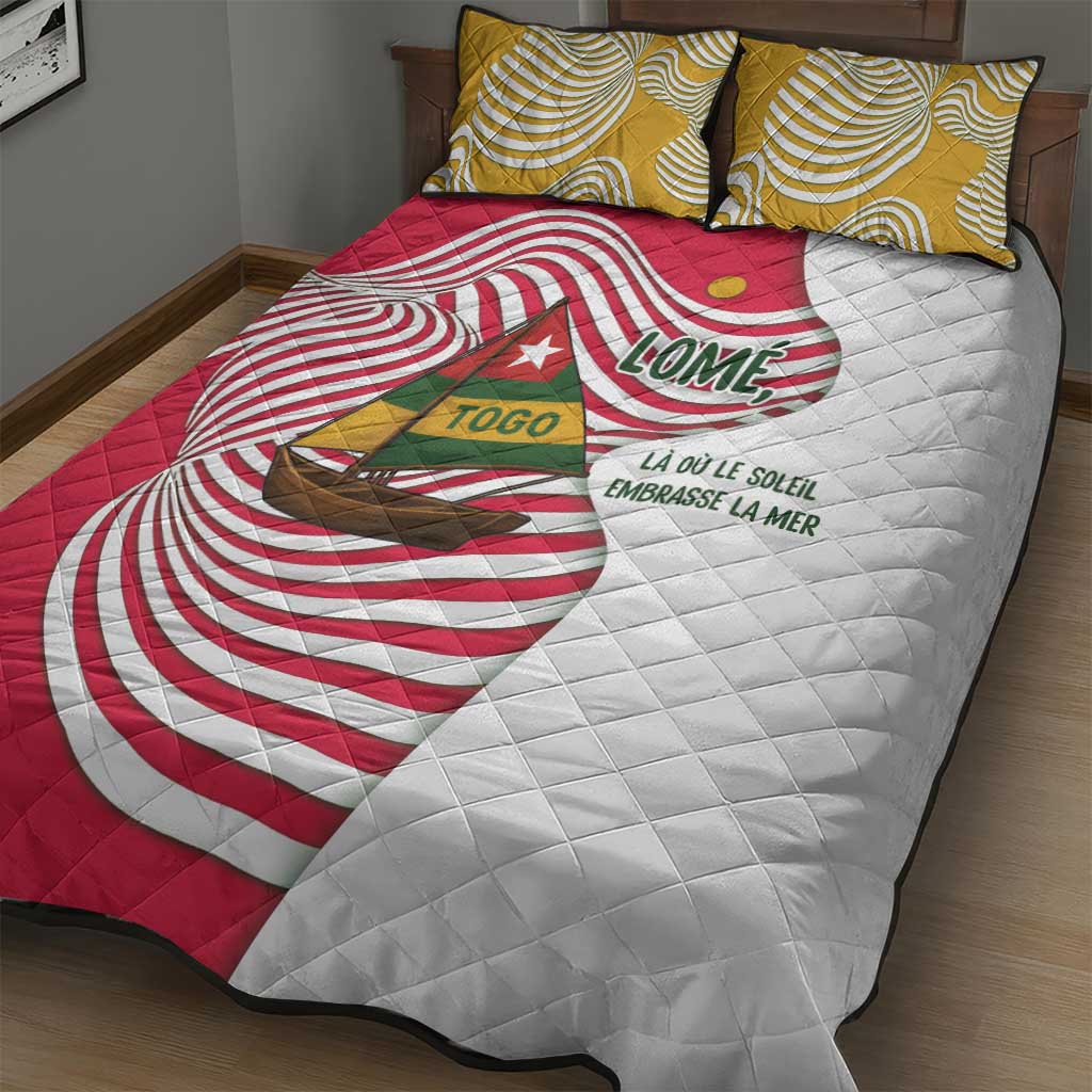 Lome Togo Quilt Bed Set - Sailboat and Sunset – Where the Sun Kisses the Sea
