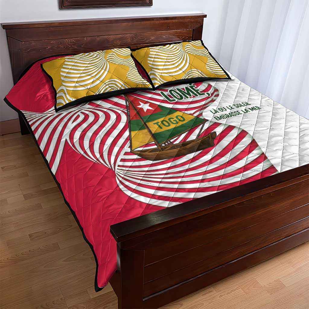 Lome Togo Quilt Bed Set - Sailboat and Sunset – Where the Sun Kisses the Sea