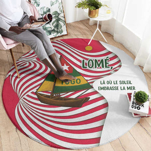 Lome Togo Round Carpet - Sailboat and Sunset – Where the Sun Kisses the Sea
