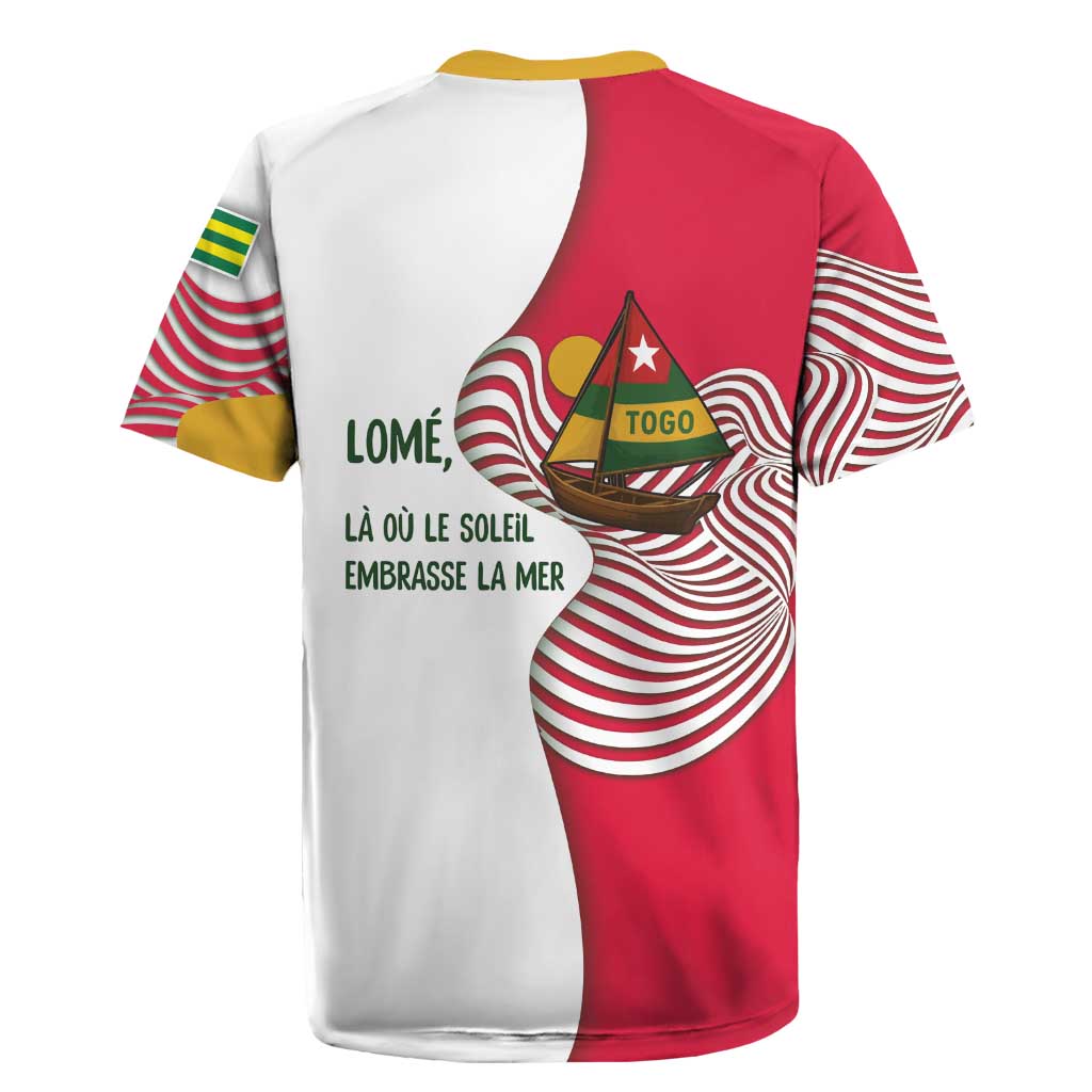Lome Togo Rugby Jersey - Sailboat and Sunset – Where the Sun Kisses the Sea