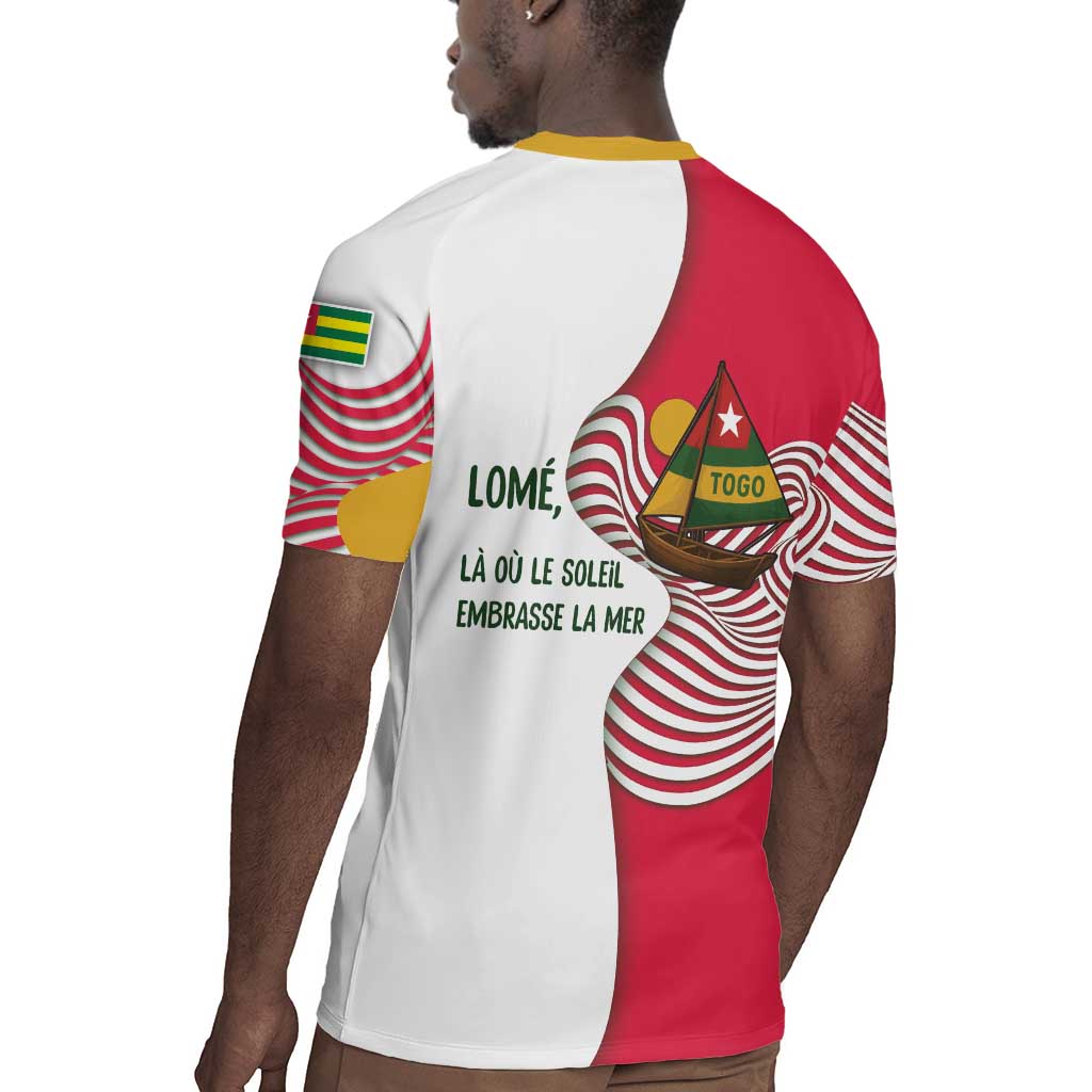 Lome Togo Rugby Jersey - Sailboat and Sunset – Where the Sun Kisses the Sea