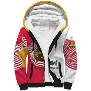 Lome Togo Sherpa Hoodie - Sailboat and Sunset – Where the Sun Kisses the Sea