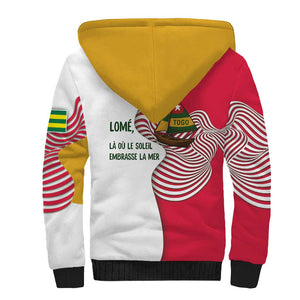 Lome Togo Sherpa Hoodie - Sailboat and Sunset – Where the Sun Kisses the Sea