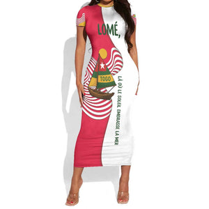 Lome Togo Short Sleeve Bodycon Dress - Sailboat and Sunset – Where the Sun Kisses the Sea