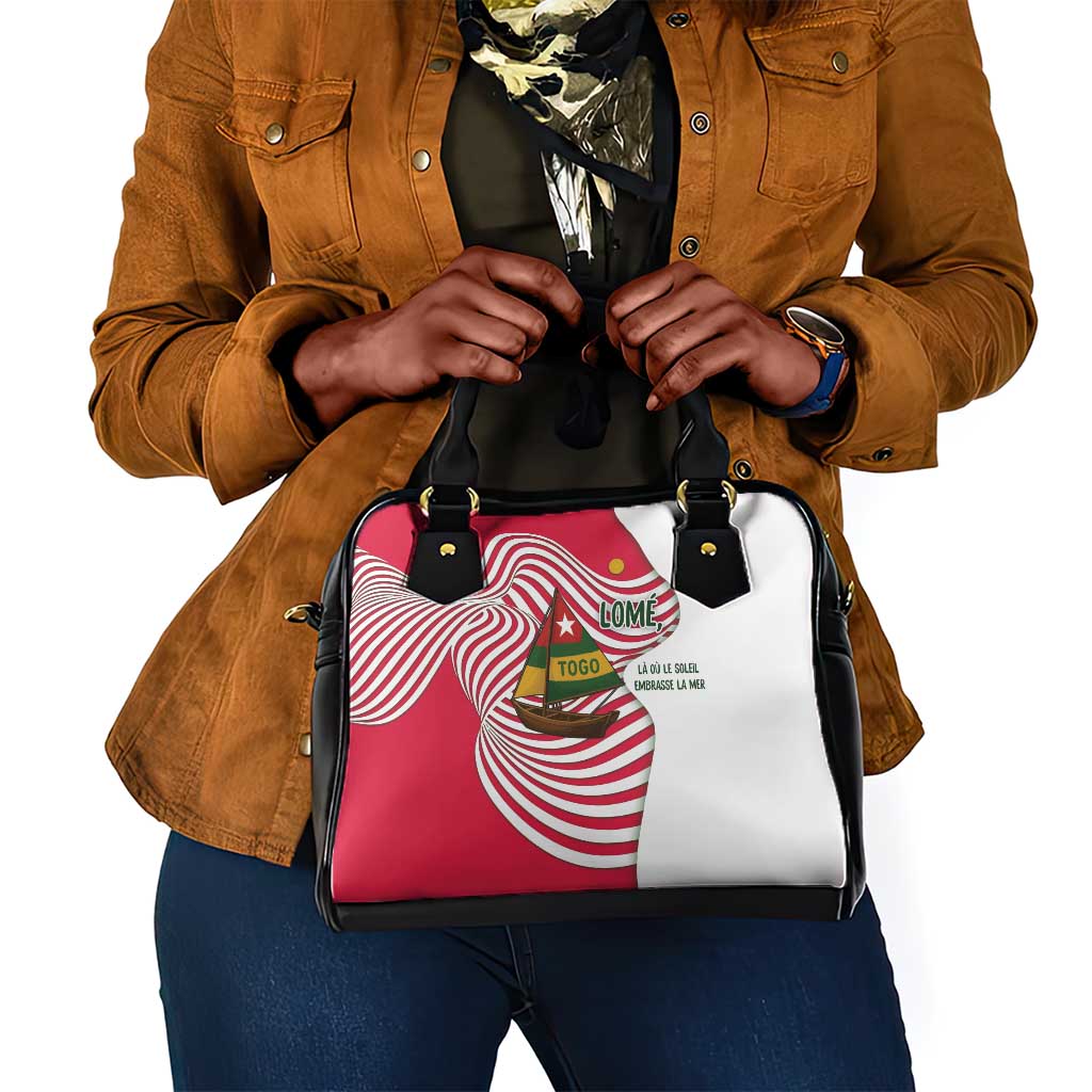 Lome Togo Shoulder Handbag - Sailboat and Sunset – Where the Sun Kisses the Sea