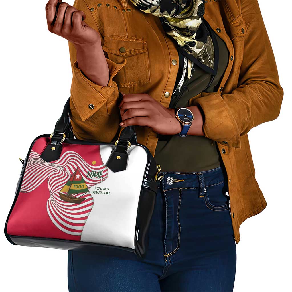 Lome Togo Shoulder Handbag - Sailboat and Sunset – Where the Sun Kisses the Sea