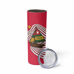 Lome Togo Skinny Tumbler - Sailboat and Sunset – Where the Sun Kisses the Sea