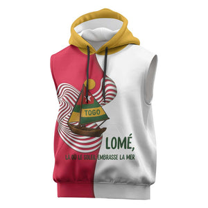 Lome Togo Sleeveless Hoodie - Sailboat and Sunset – Where the Sun Kisses the Sea - African Pride