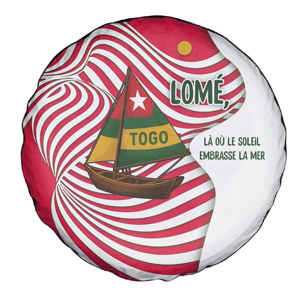 Lome Togo Spare Tire Cover - Sailboat and Sunset – Where the Sun Kisses the Sea
