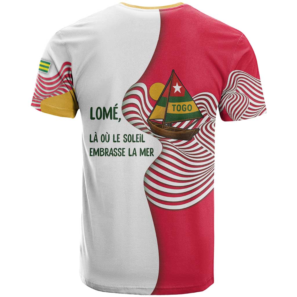 Lome Togo T shirt - Sailboat and Sunset – Where the Sun Kisses the Sea