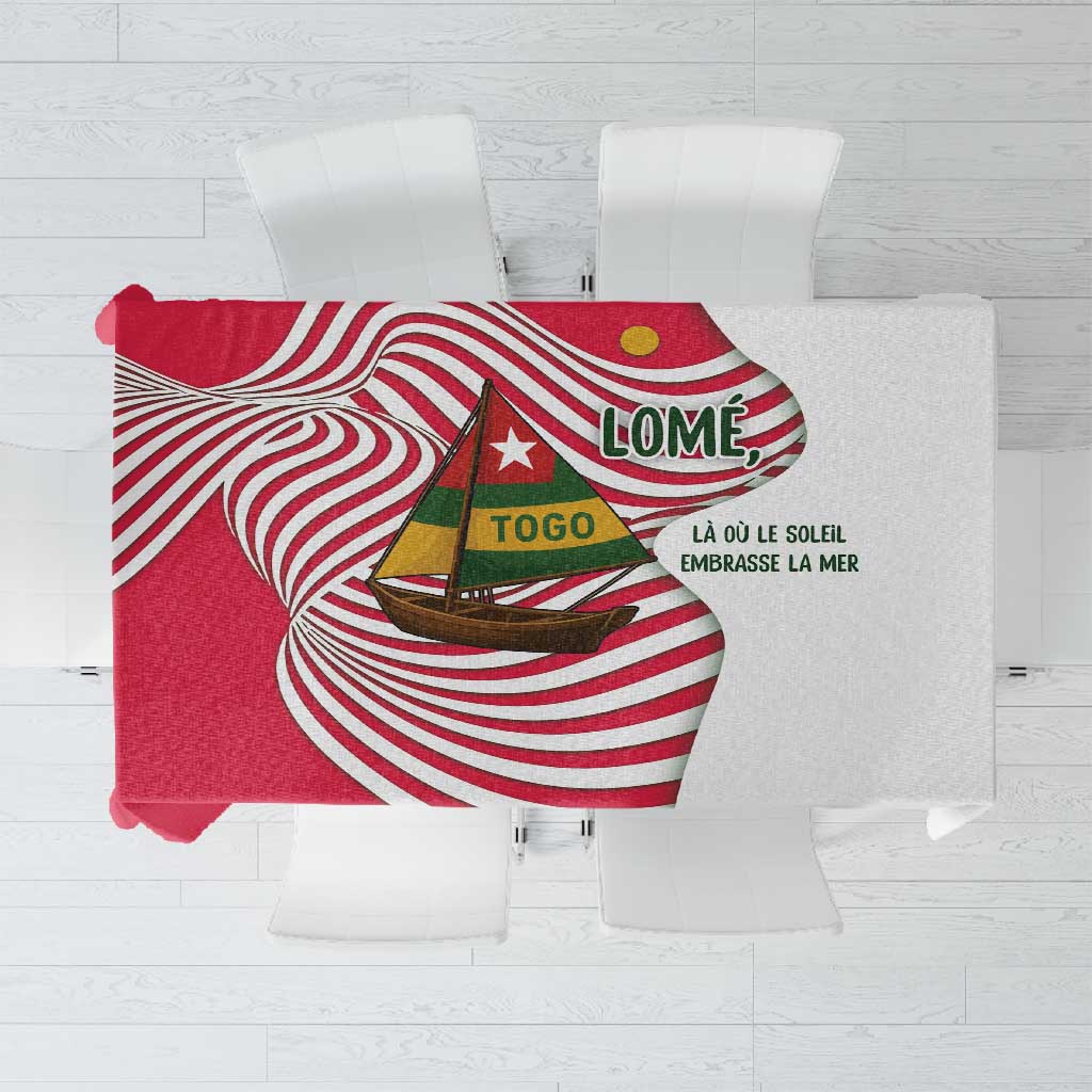 Lome Togo Tablecloth - Sailboat and Sunset – Where the Sun Kisses the Sea