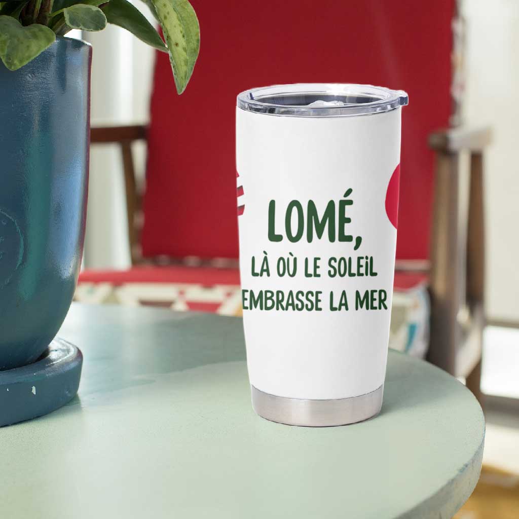 Lome Togo Tumbler Cup - Sailboat and Sunset – Where the Sun Kisses the Sea