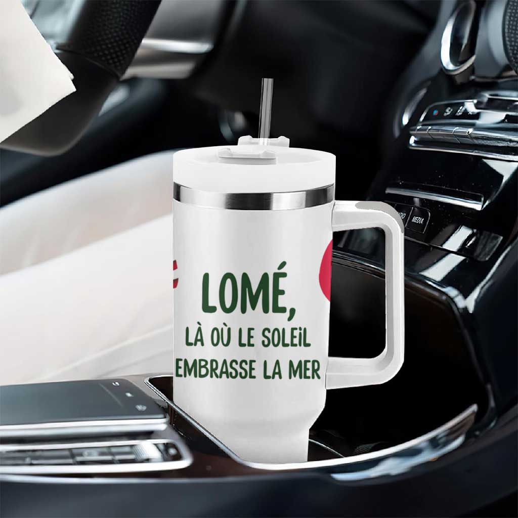 Lome Togo Tumbler With Handle - Sailboat and Sunset – Where the Sun Kisses the Sea