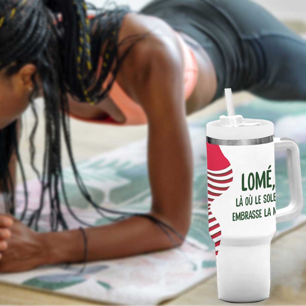 Lome Togo Tumbler With Handle - Sailboat and Sunset – Where the Sun Kisses the Sea