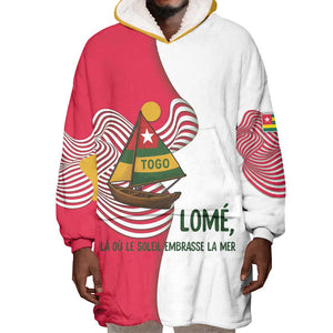 Lome Togo Wearable Blanket Hoodie - Sailboat and Sunset – Where the Sun Kisses the Sea