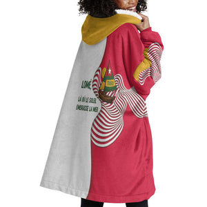 Lome Togo Wearable Blanket Hoodie - Sailboat and Sunset – Where the Sun Kisses the Sea