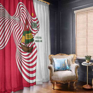 Lome Togo Window Curtain - Sailboat and Sunset – Where the Sun Kisses the Sea