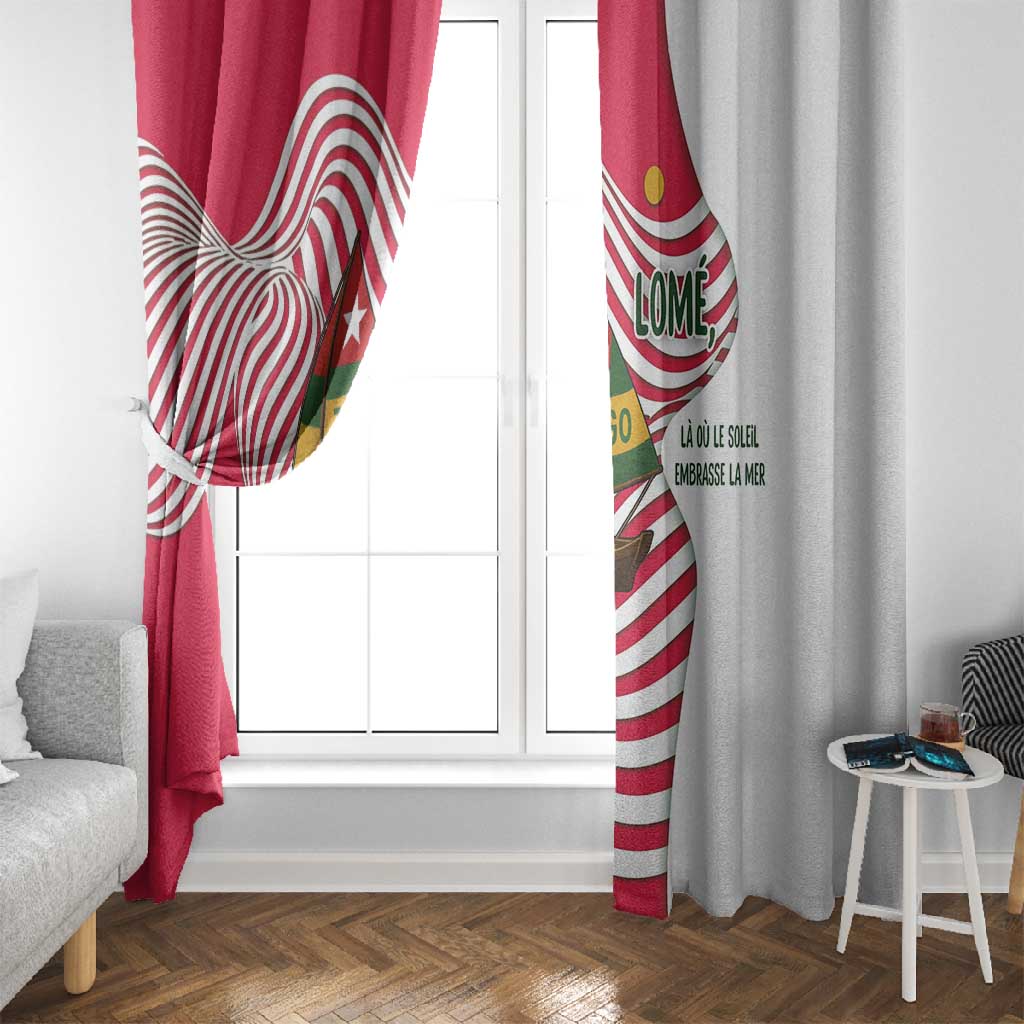 Lome Togo Window Curtain - Sailboat and Sunset – Where the Sun Kisses the Sea