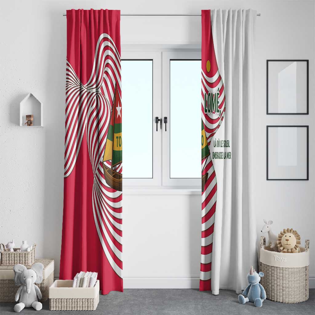 Lome Togo Window Curtain - Sailboat and Sunset – Where the Sun Kisses the Sea
