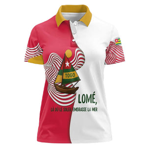 Lome Togo Women Polo Shirt - Sailboat and Sunset – Where the Sun Kisses the Sea