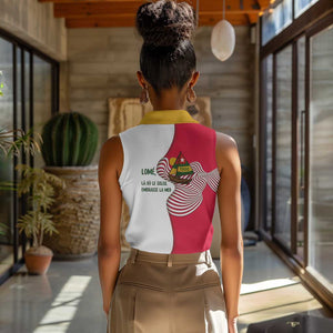 Lome Togo Women Sleeveless Polo Shirt - Sailboat and Sunset – Where the Sun Kisses the Sea