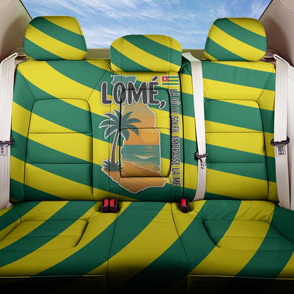 Lome Togo Sunset Back Car Seat Cover - Palm Trees and Ocean Embrace Design
