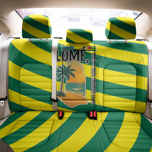 Lome Togo Sunset Back Car Seat Cover - Palm Trees and Ocean Embrace Design