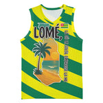 Lome Togo Sunset Basketball Jersey - Palm Trees and Ocean Embrace Design - African Pride