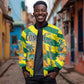 Lome Togo Sunset Bomber Jacket - Palm Trees and Ocean Embrace Design