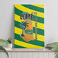 Lome Togo Sunset Canvas Wall Art - Palm Trees and Ocean Embrace Design