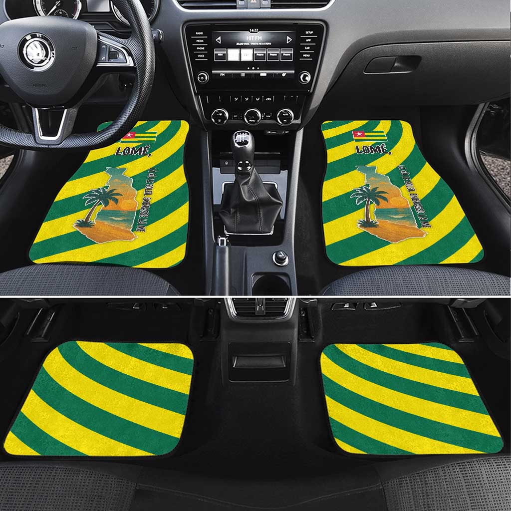 Lome Togo Sunset Car Mats - Palm Trees and Ocean Embrace Design