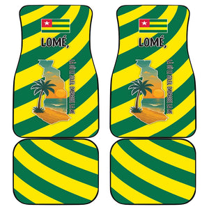 Lome Togo Sunset Car Mats - Palm Trees and Ocean Embrace Design