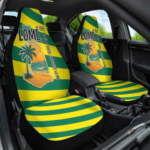 Lome Togo Sunset Car Seat Cover - Palm Trees and Ocean Embrace Design